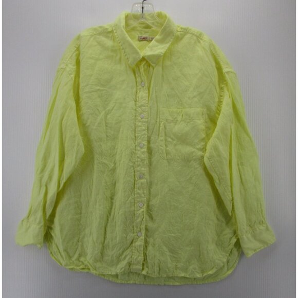 Faherty Top Medium Linen Shirt Button Down Oversized Fit Pocket - Picture 1 of 10